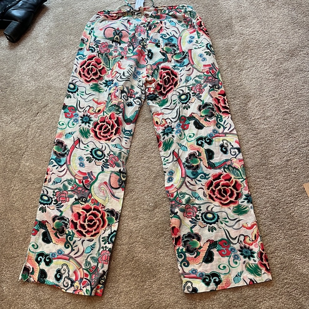 Johnny Was Boho Flowy  Pallazo Pants - Picture 3 of 8